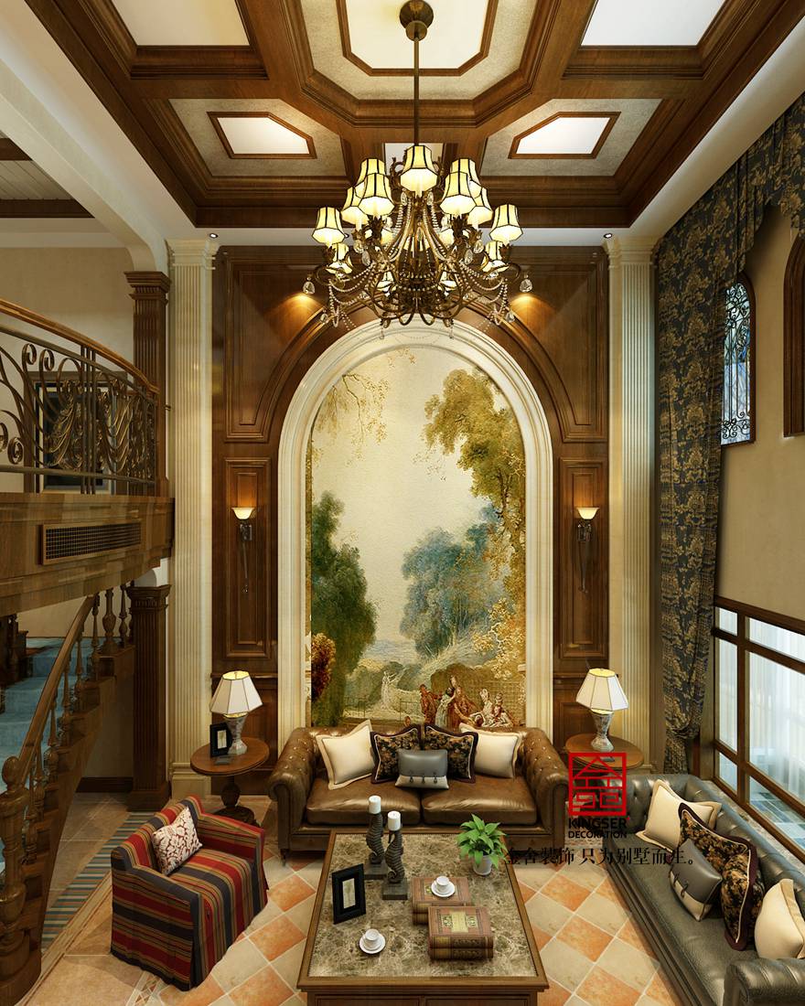 鑫界王府400平米古典美式風格裝修設計