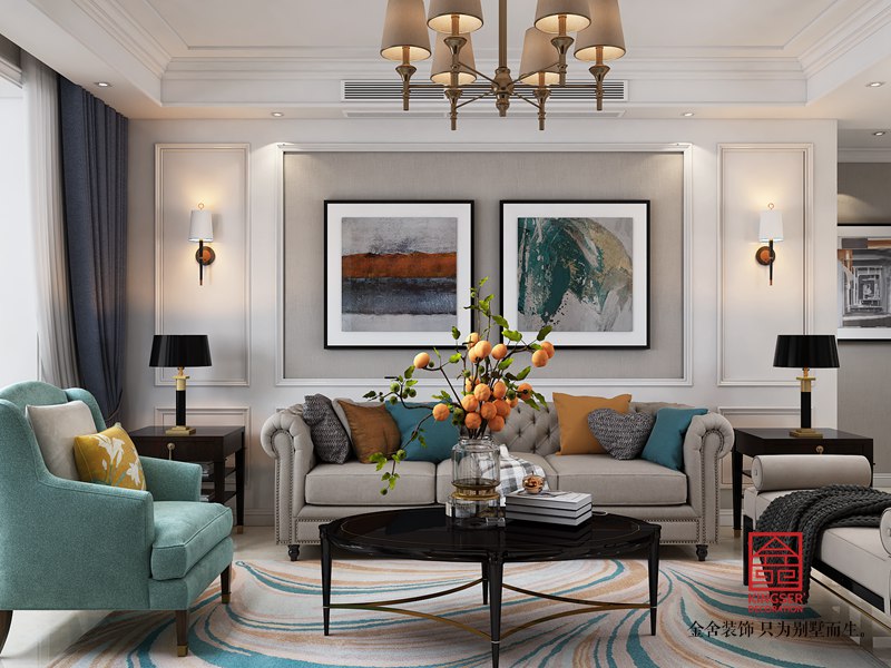 維多利亞135平米裝修-簡美風(fēng)格-客廳