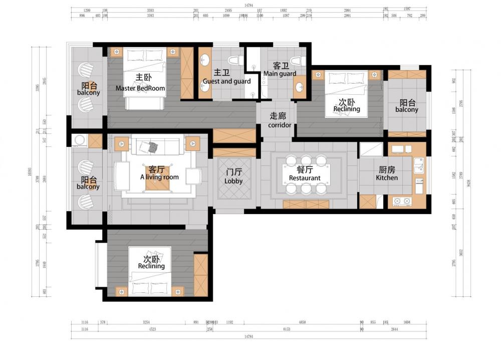 融創(chuàng)中心155平新古典風格裝修設(shè)計圖