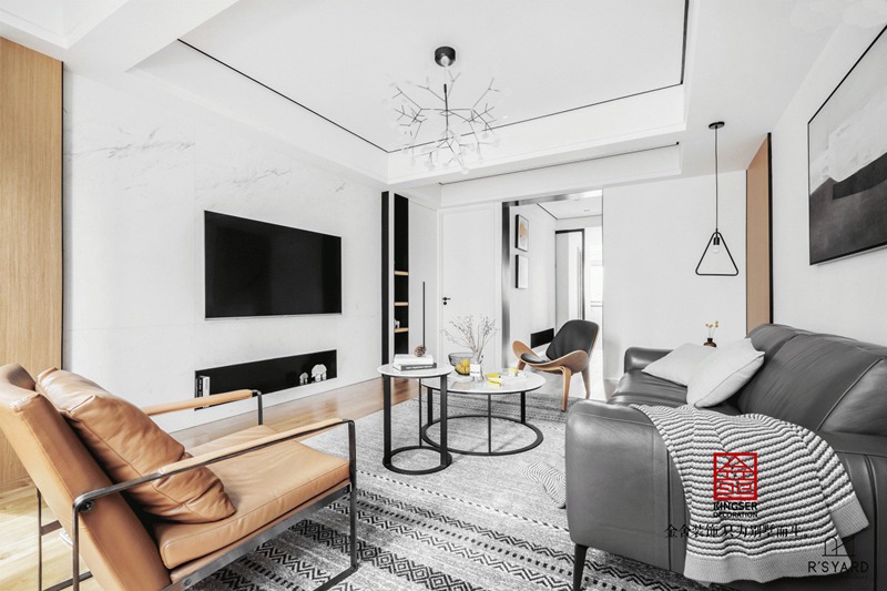 榮逸院子119平現(xiàn)代簡(jiǎn)約裝飾設(shè)計(jì)圖-客廳