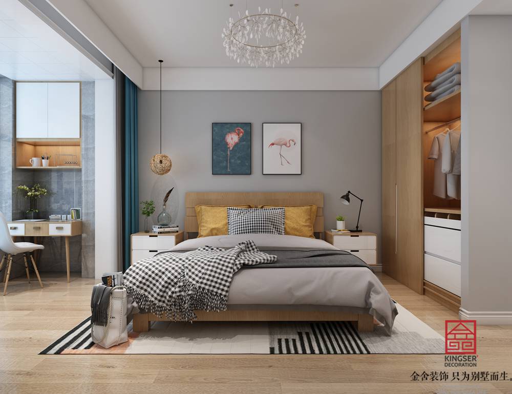 翰玉門庭90平米現(xiàn)代簡(jiǎn)約風(fēng)格裝修-臥室