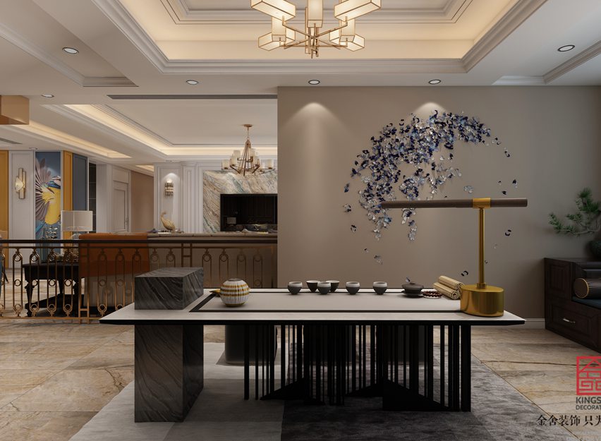 深州國(guó)賓壹號(hào)200平米美式風(fēng)格裝修效果圖