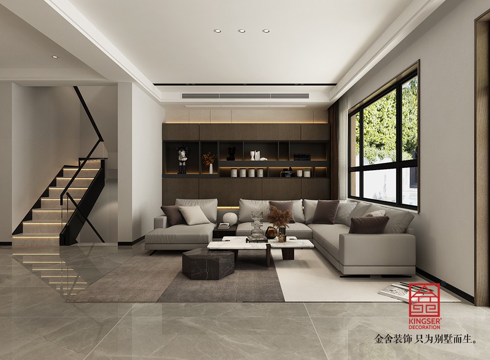 開(kāi)元府414平米現(xiàn)代風(fēng)格裝修-客廳