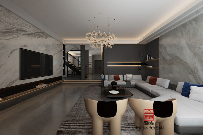 衡水南苑別墅裝修320平米現(xiàn)代風格效果圖