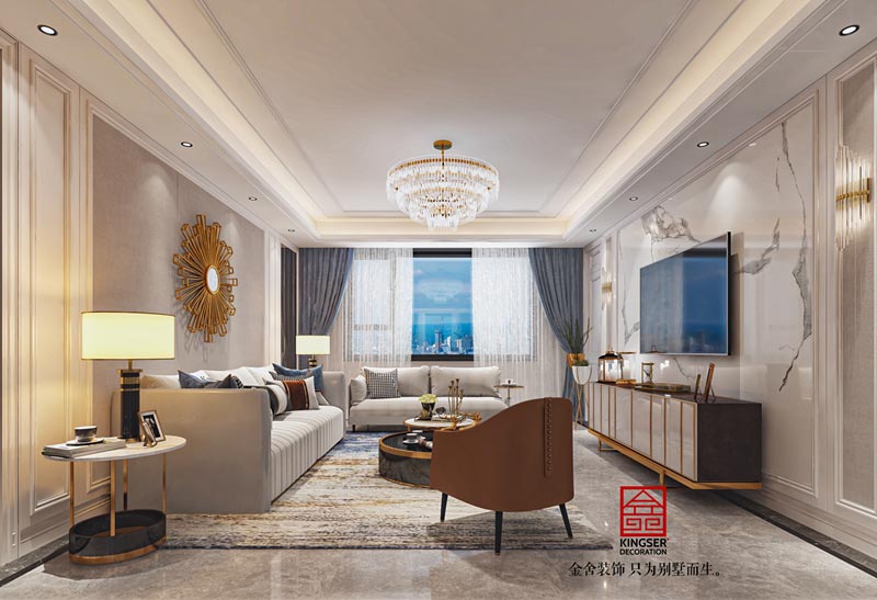 國赫天著現(xiàn)代輕奢風(fēng)格裝修效果圖-客廳