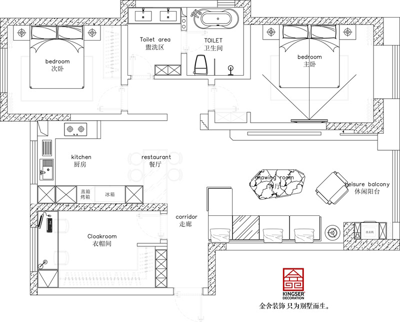 鉑宮后海127㎡現(xiàn)代風(fēng)格戶型解析