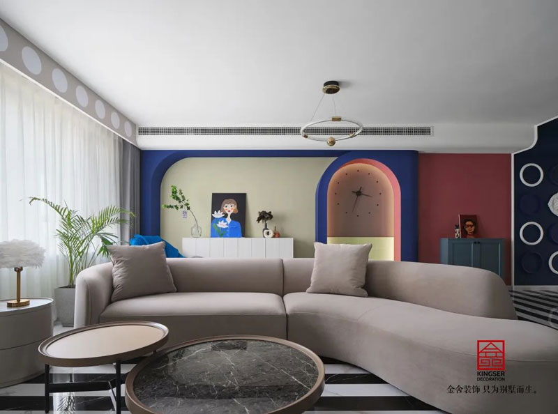 秀水名邸120㎡孟菲斯風(fēng)格裝修設(shè)計