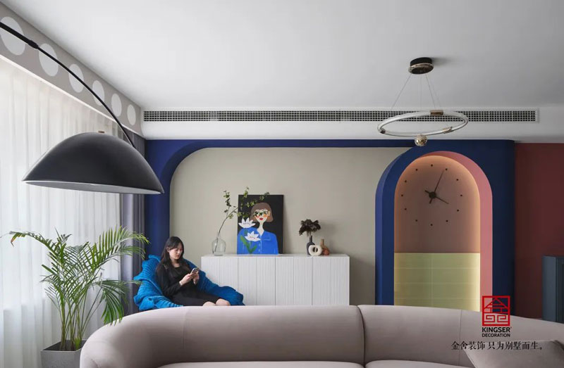 秀水名邸120㎡孟菲斯風(fēng)格裝修設(shè)計