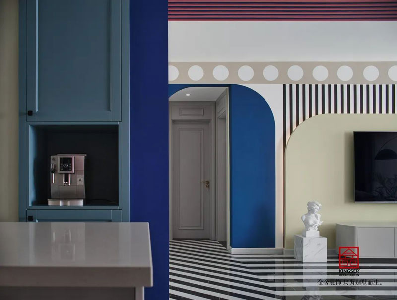 秀水名邸120㎡孟菲斯風(fēng)格裝修設(shè)計