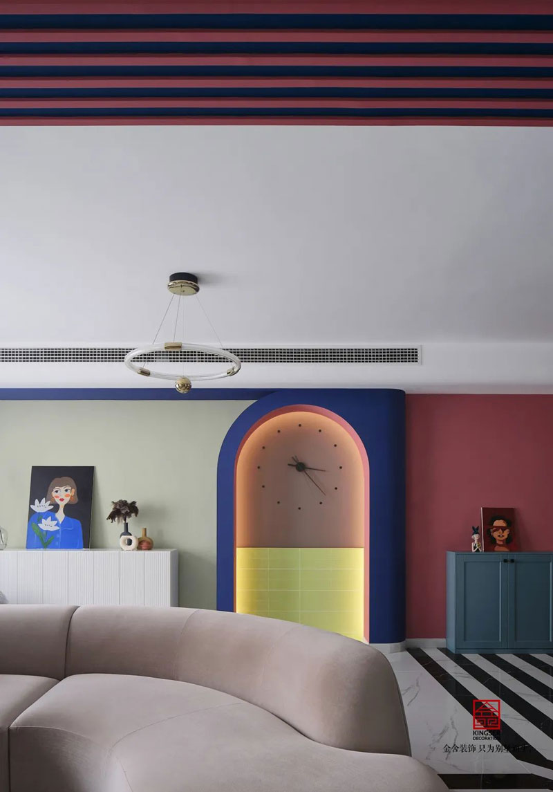 秀水名邸120㎡孟菲斯風(fēng)格裝修設(shè)計