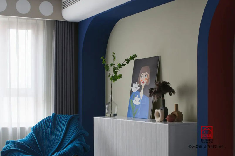 秀水名邸120㎡孟菲斯風(fēng)格裝修設(shè)計