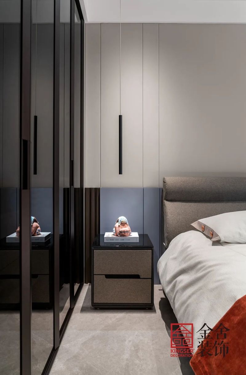 石家莊學校公寓裝修160㎡現(xiàn)代輕奢實景圖