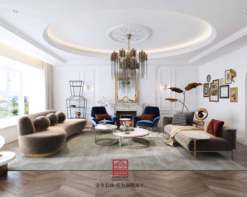 恒大華府280㎡現(xiàn)代法式風格裝修效果圖